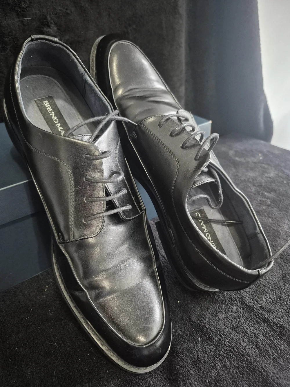 Black Leather Lace-Up Men's Dress Shoes